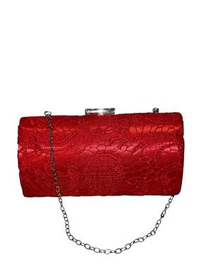 PRINCESSA Hard Sided Lace over Satin Clutch Evening Bag - NWT